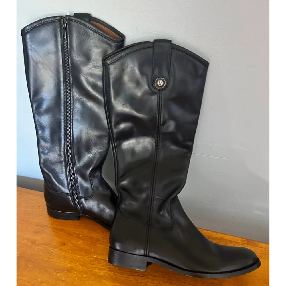 FRYE Melissa Button Leather Boots SZ 6 - Picture 2 of 11